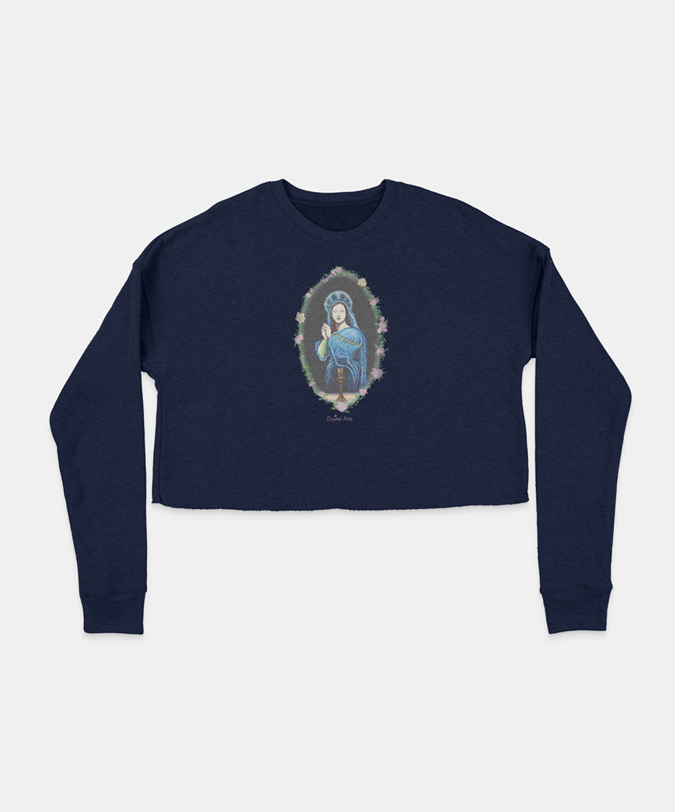 Sweatshirt Cropped Mulher "A Virgem e o Vinho Santo"